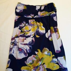 Johnathan Martin Floral Maxi Dress Strapless Size S-M Made in USA